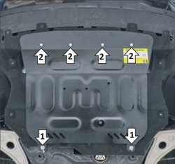 Защита стальная 2 мм Д, КПП FAW Bestune T99 MOTODOR.73903