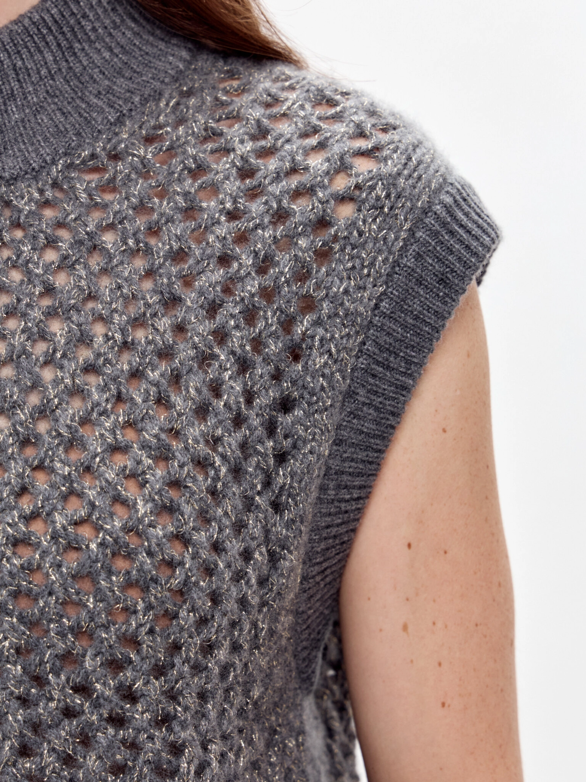 Кашемировый жилет с люрексом