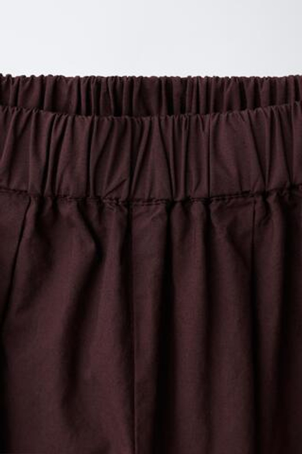 ZARA БРЮКИ-ШАРОВАРЫ ИЗ ПОПЛИНА, БАКЛАЖАННЫЙ