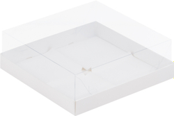 Коробка на 4 муссовых пирожных 19 х 19 х 8 см, белая