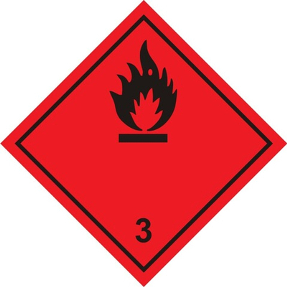 Знак-наклейка "Легковоспламеняющиеся жидкости" (черная)