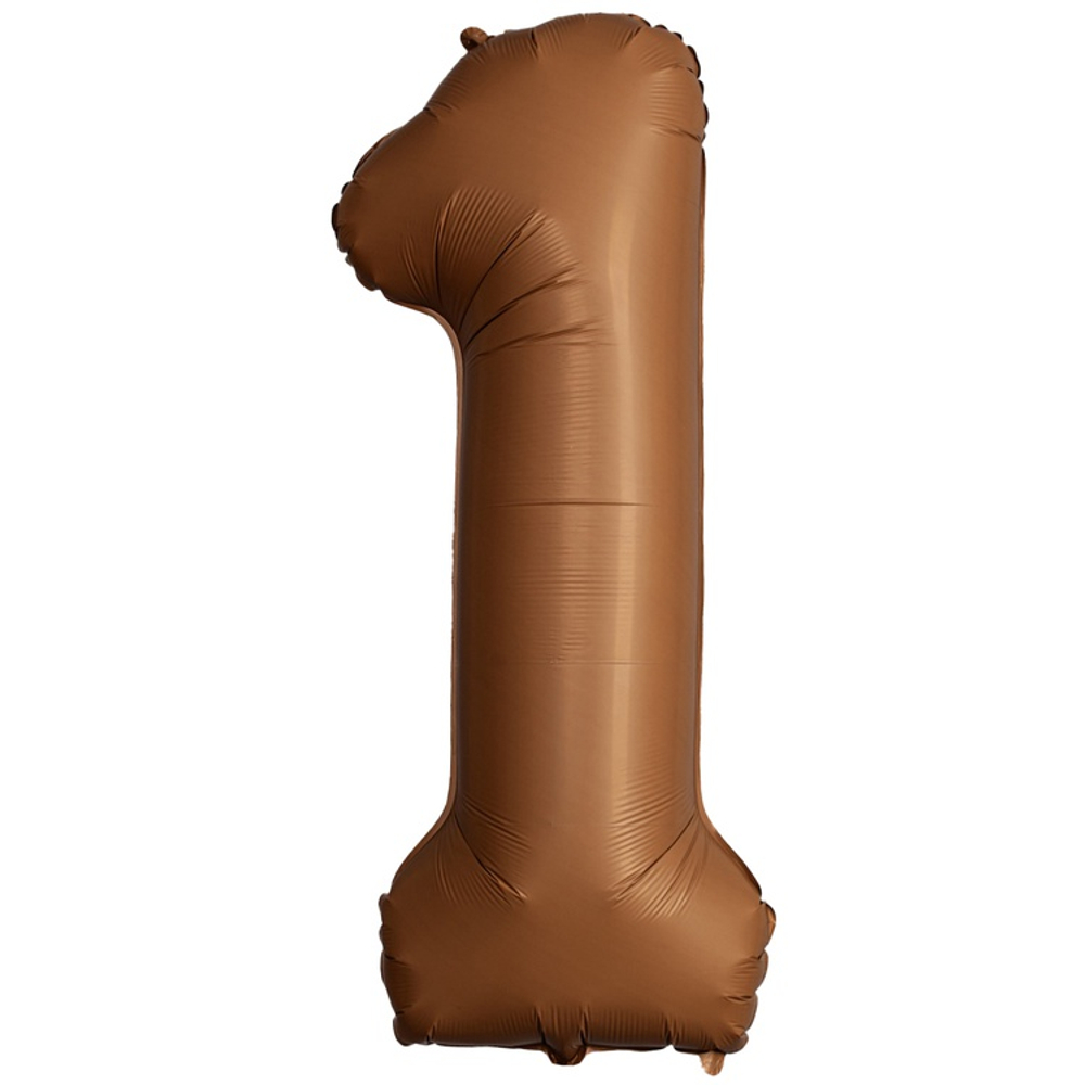 Шар фольгированный Цифра 1 101 см (Коричневый)