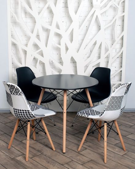 Стул DSW пэчворк черно-белый