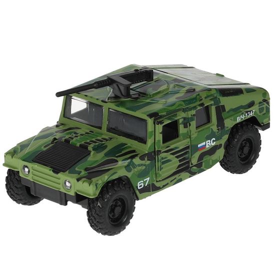 Машина металл АРМЕЙСКИЙ ВНЕДОРОЖНИК 12 см, двери, инерц, камуф, кор. Технопарк