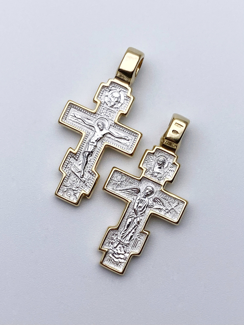 Крест из серебра/Позолота/Архангел Михаил