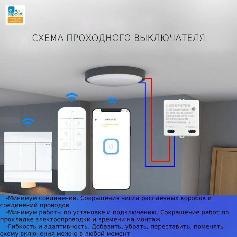 Выключатель механический eWeLink Remote CONTROL (3 клавиши)