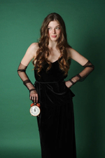 Юбка прямого кроя из бархата, "Пока часы 12 бьют"