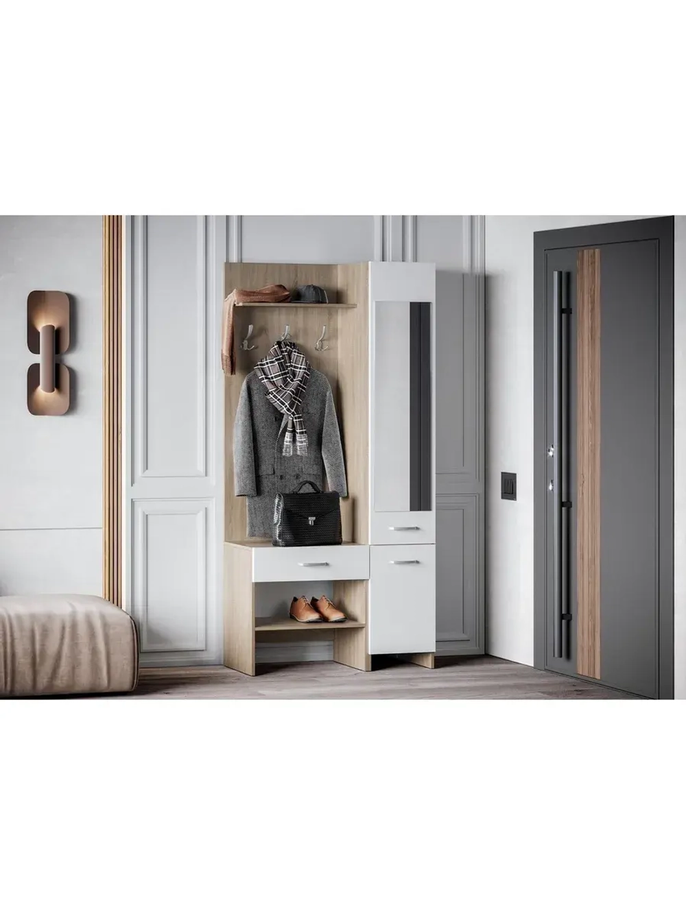 Прихожая с зеркалом комплект мебели 95х35х195 см