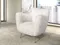 Белое кресло 5191 из ткани с длинным ворсом