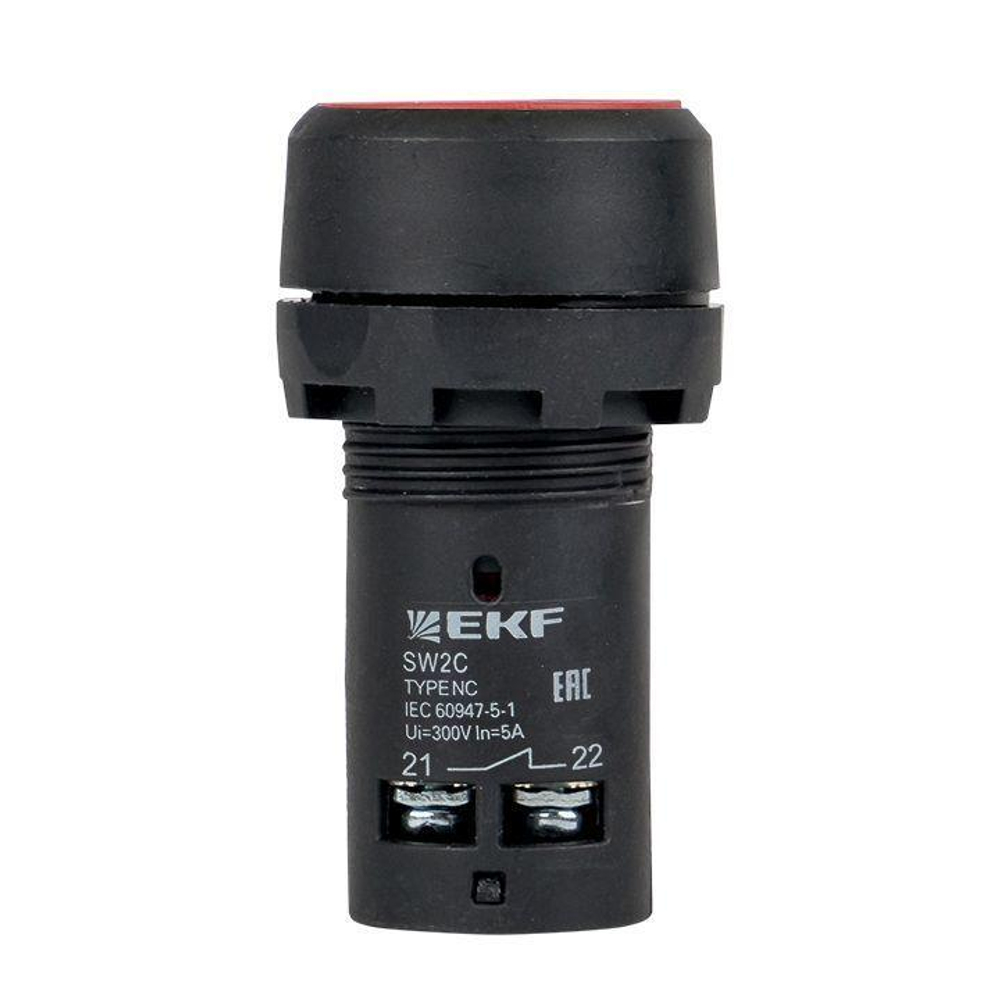Кнопка SW2C-11 с фиксацией красн. NO+NC PROxima EKF sw2c-11f-r