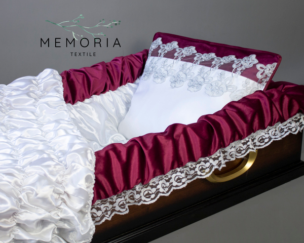 Постель ритуальная "Гранд" бордо