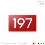 Номер на дверь 197, табличка на дверь для офиса, квартиры, кабинета, аудитории, склада, красная 120х70 мм, Айдентика Технолоджи