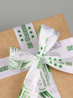 Лента атласная 25мм, С Днём защитника Отечества белый АУ 7160183