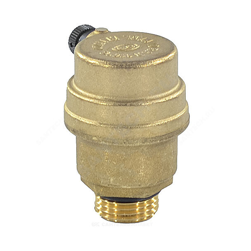 Воздухоотводчик автоматический латунь 499 Ду 15 Ру10 G1/2" НР прямой О-кольцо OR 0499.015