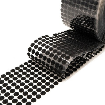 Лента с круглыми липучками на клеевой основе 11см, цв.черный