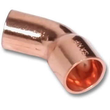 Отвод Sanha 15 мм 45° однораструбный медный (5040 медные фитинги под пайку) арт. 1504015