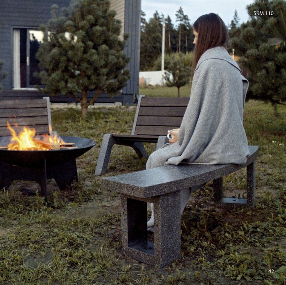 Скамья большая SKM180 со спинкой полукруглая