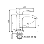 Смеситель для раковины 35к G1007-6 GAPPO литой, ЧЕРНЫЙ