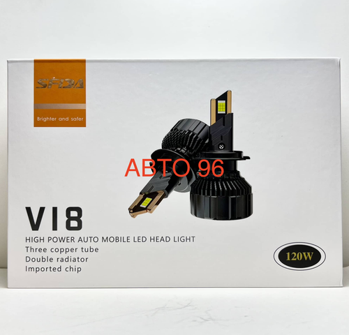 H4 / Светодиодные (H4) лампы 6000K, 120W, 12000lm, V18 - SFDA (2 шт. / комплект) Оптом