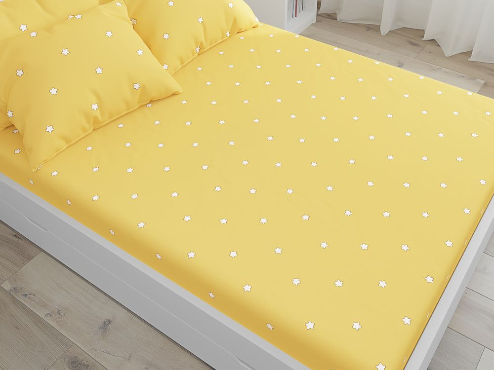 Постельное белье перкаль Сказка "Летние звезды/Летние звезды" 1,5-сп Наволочка 50х70 см 1 шт Простынь 150x215 см Пододеяльник 145x215 см