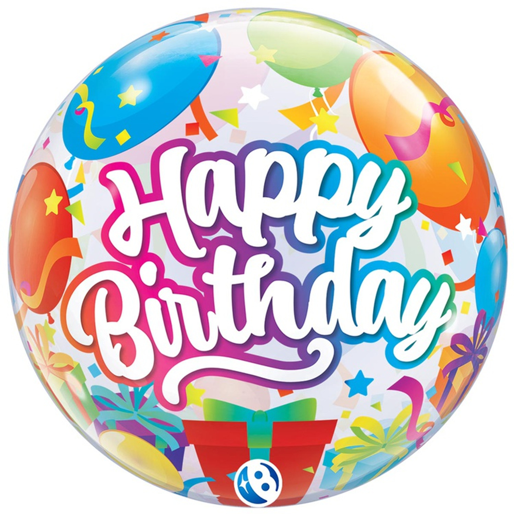 Шар Фольгированный Сюрприз Bubble Прозрачный (Ассорти)