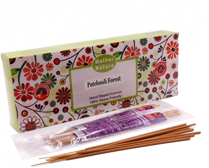 Mother Nature Patchouli Forest Благовоние-масала Лес Пачули, 10 палочек
