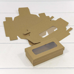 Коробка Для конфет сборная 14х7х4 см с окошком (Коричневый, Крафт)