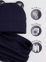 Шапка для мальчика осенняя с ушками и снуд