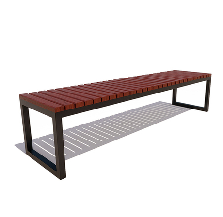 Банкетка стальная "Нео" сосна 1,8м, махагон