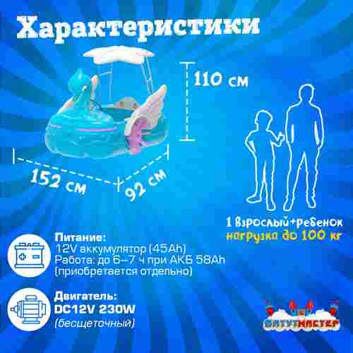 Семейная электрическая лодка-катамаран «Голубой лебедь», 1+1