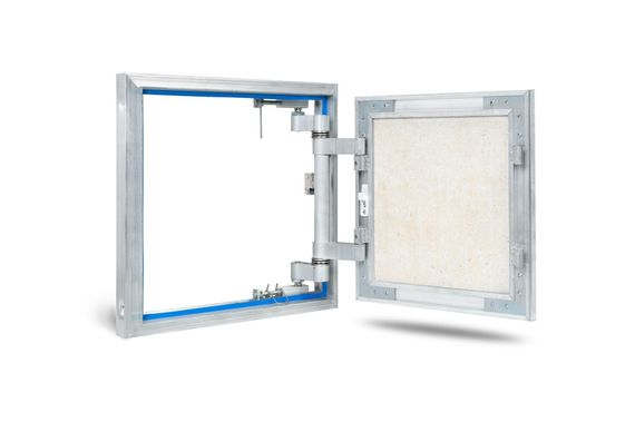 Люк под плитку нажимной Модерн Мини 500х400 мм (ШxВ, 50х40 см) с надежной износоустойчивой петлей, алюминиевый