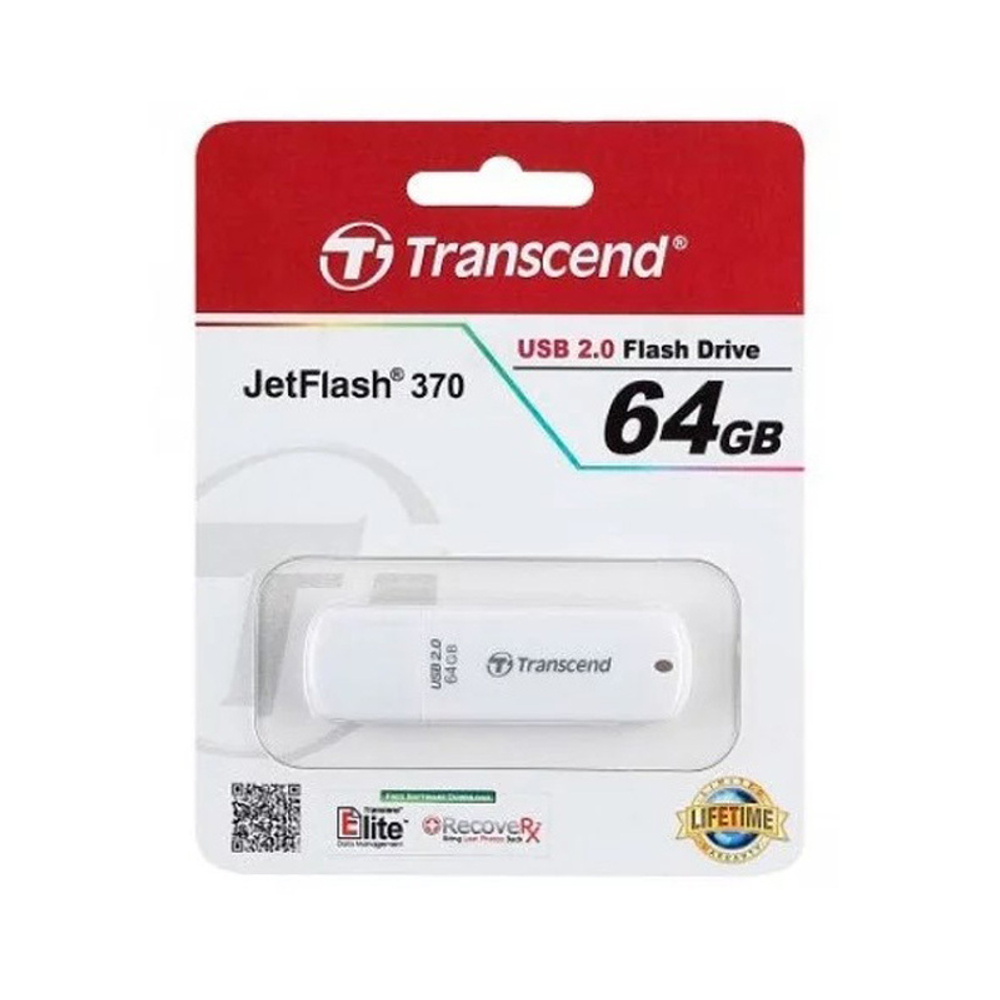 Память USB Flash Transcend Jetflash 370 TS64GJF370 64 Gb, белый