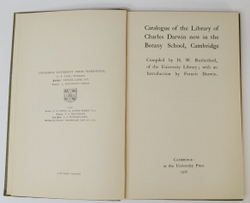 Catalogue of the Library of Charles Darvin nov in the Botany School. Cambridge. 1908 г.