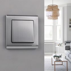 Выключатель одноклавишный без рамки Werkel глянцевый никель W1110002