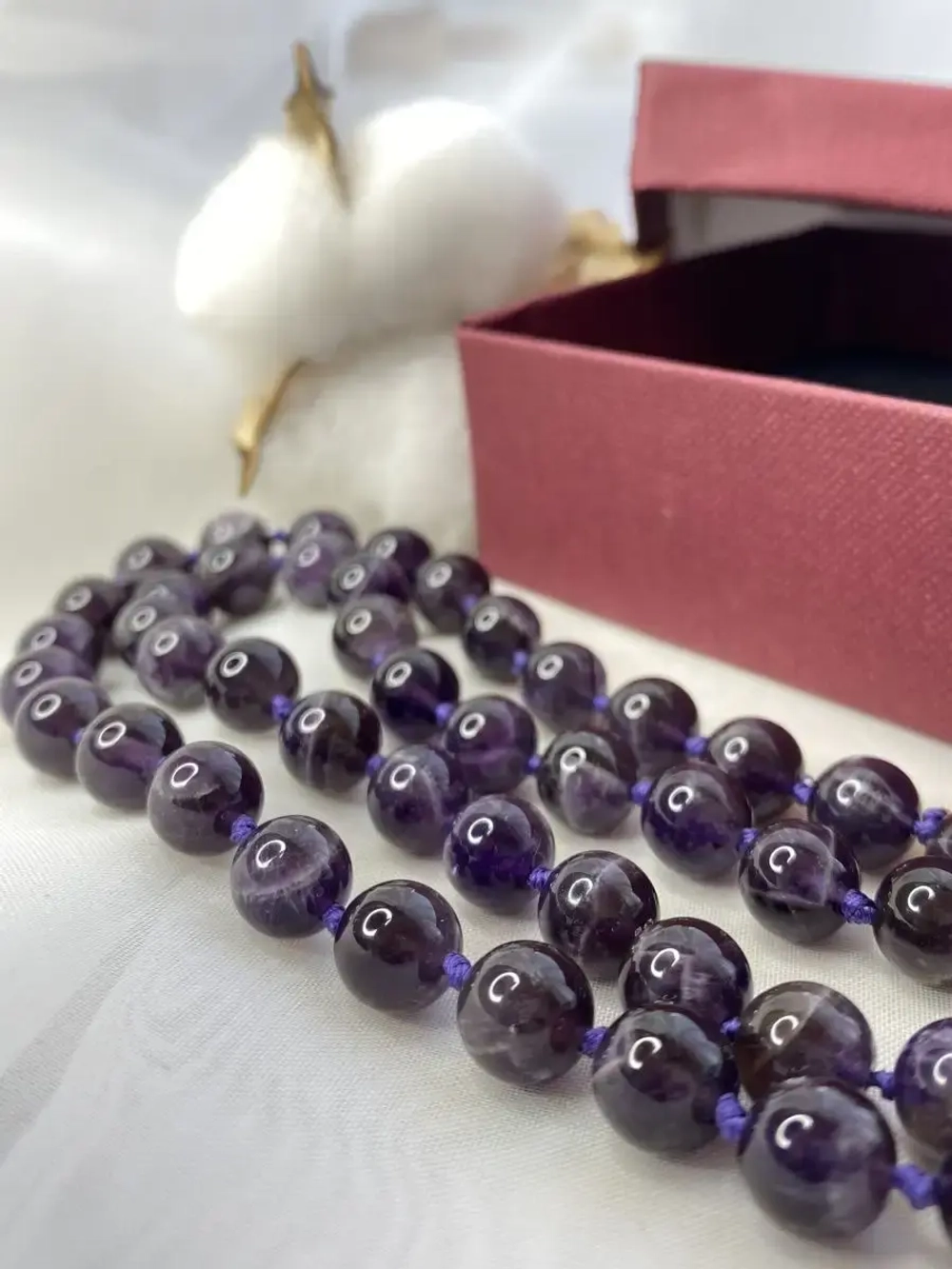 Бусы из натурального аметиста колье ожерелье