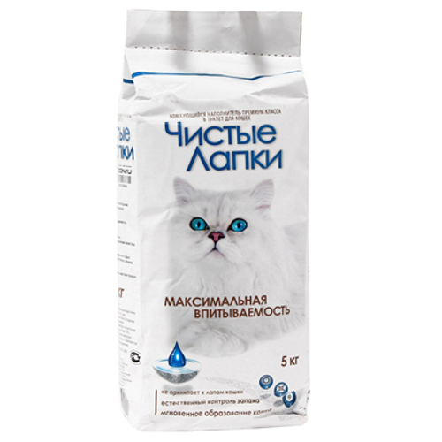 НАПОЛНИТЕЛЬ Д/КОШАЧЬЕГО ТУАЛЕТА ЧИСТЫЕ ЛАПКИ БЕНТОНИТ 5КГ АРОМ ПРЕМИУМ