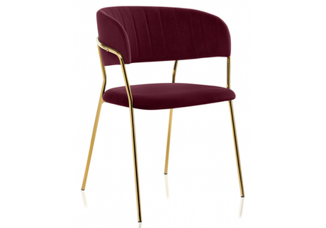 Стул на металлокаркасе Woodville Kamelia 1 wine red, gold