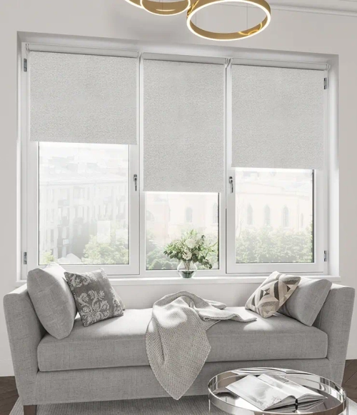 Рулонные шторы - ткань "Кристалл блэкаут" - цвет: серый