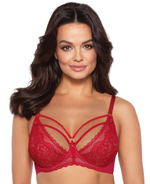 Бюстгальтер на косточках с мягкими чашками и декоративными бретелями (Размер: 90C) (Цвет: бордовый)