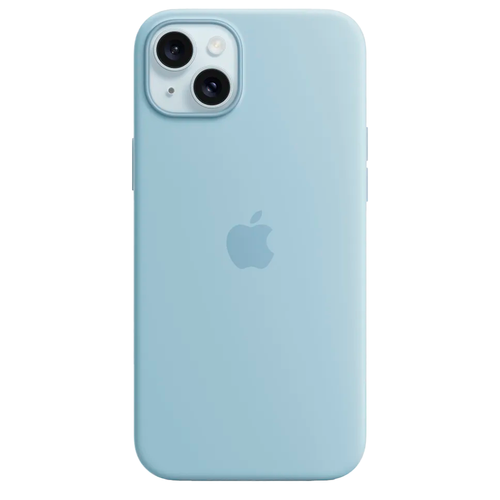 Силиконовый чехол с поддержкой MagSafe Apple Silicone Case для iPhone 15 Plus, Light Blue (Светло-голубой)