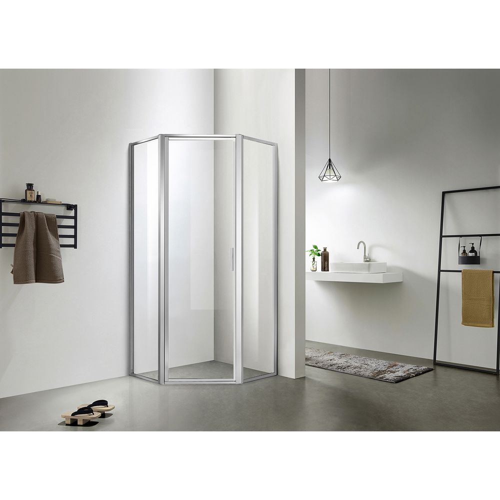 Душ. ограждение Azario RICHMOND 900х900х2000 5-угольный,без поддона, серебро 81138
