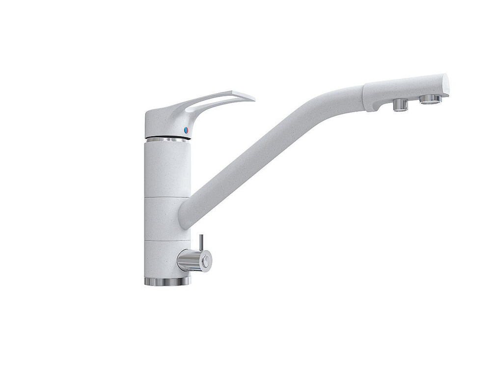 Смеситель для кухни 205/235 2Р МатБелый Искусственный камень