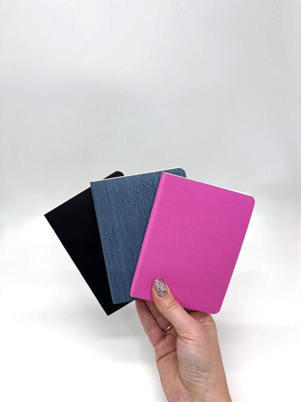 Набор 3 блокнота 88л (138*102мм) лин. роз.,графит, сине-серый (5447-8)