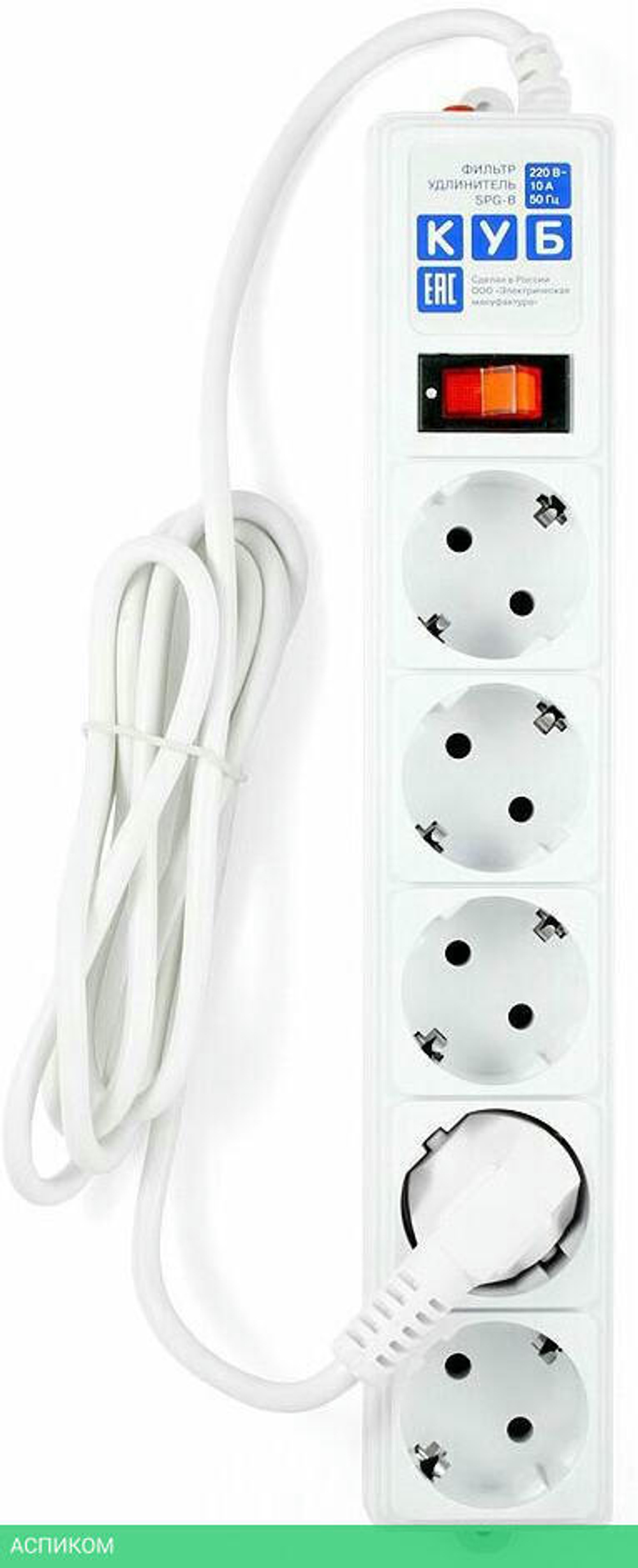 Сетевой фильтр Power Cube SPG-B-6-White 1.9 м
