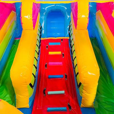 Коммерческий надувной батут с горкой «В гостях у моря», 8*4*5 м