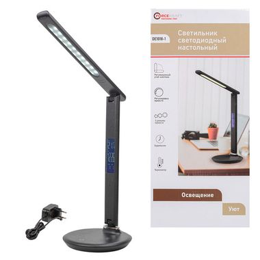 Светильник светодиодный настольный 220В (черный) FORCEKRAFT FK-DE1018-1