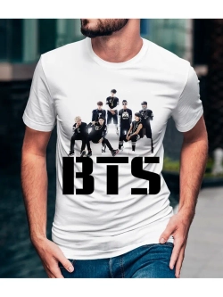 Футболка мужская BTS/с принтом BTS/BTS для мужчин