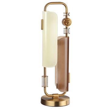 Настольная лампа 10W 2500K 5467/10TL белый/коричневый/античная бронза LION Odeon Light Exclusive