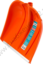 СИБИН ЛП-410, ширина 410 мм, пластиковая, с алюминиевой планкой, без черенка, снеговая лопата (421834)