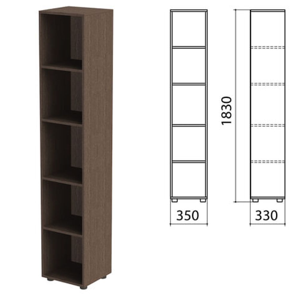 Шкаф (стеллаж) &quot;Канц&quot; 350х330х1830, 4 полки, цвет венге, КК32.16